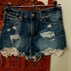 High waisted jean shorts